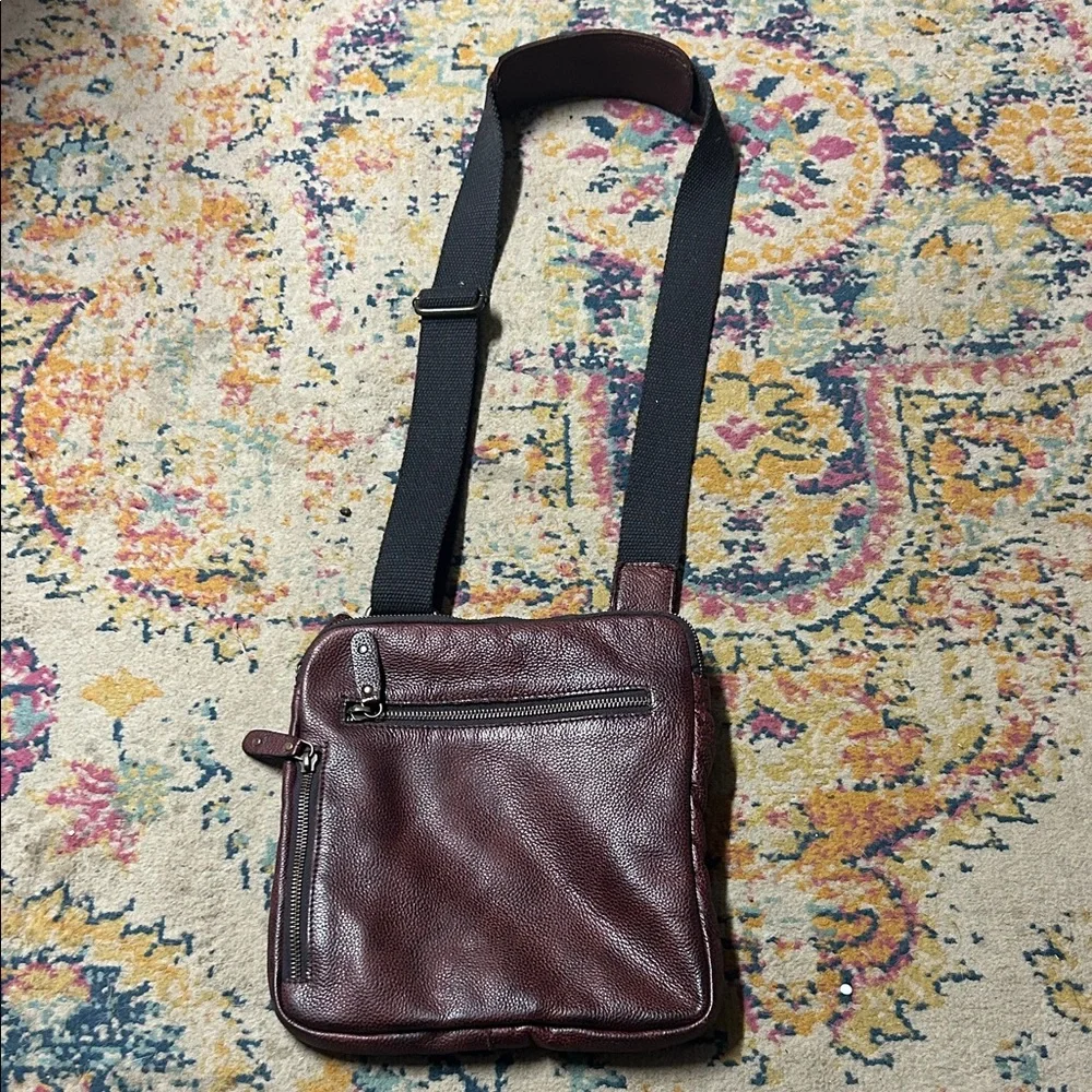 Men's Scully Brown Leather Crossbody Bag 924